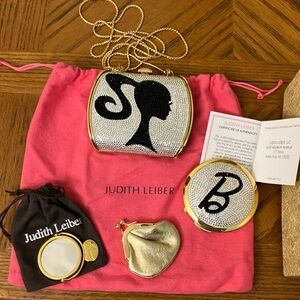JUDITH LEIBER EXTREMELY RARE ICONIC EVENING BAG , COMPACT, COIN PURSE , MIRROR,
